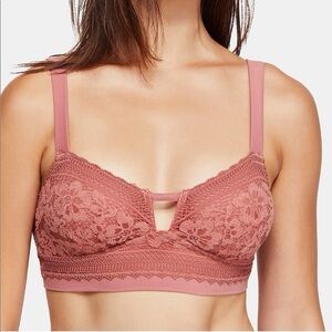 Free People Intimately Annabelle Lace Bralette in Coral Rose, Size X-Small NWT